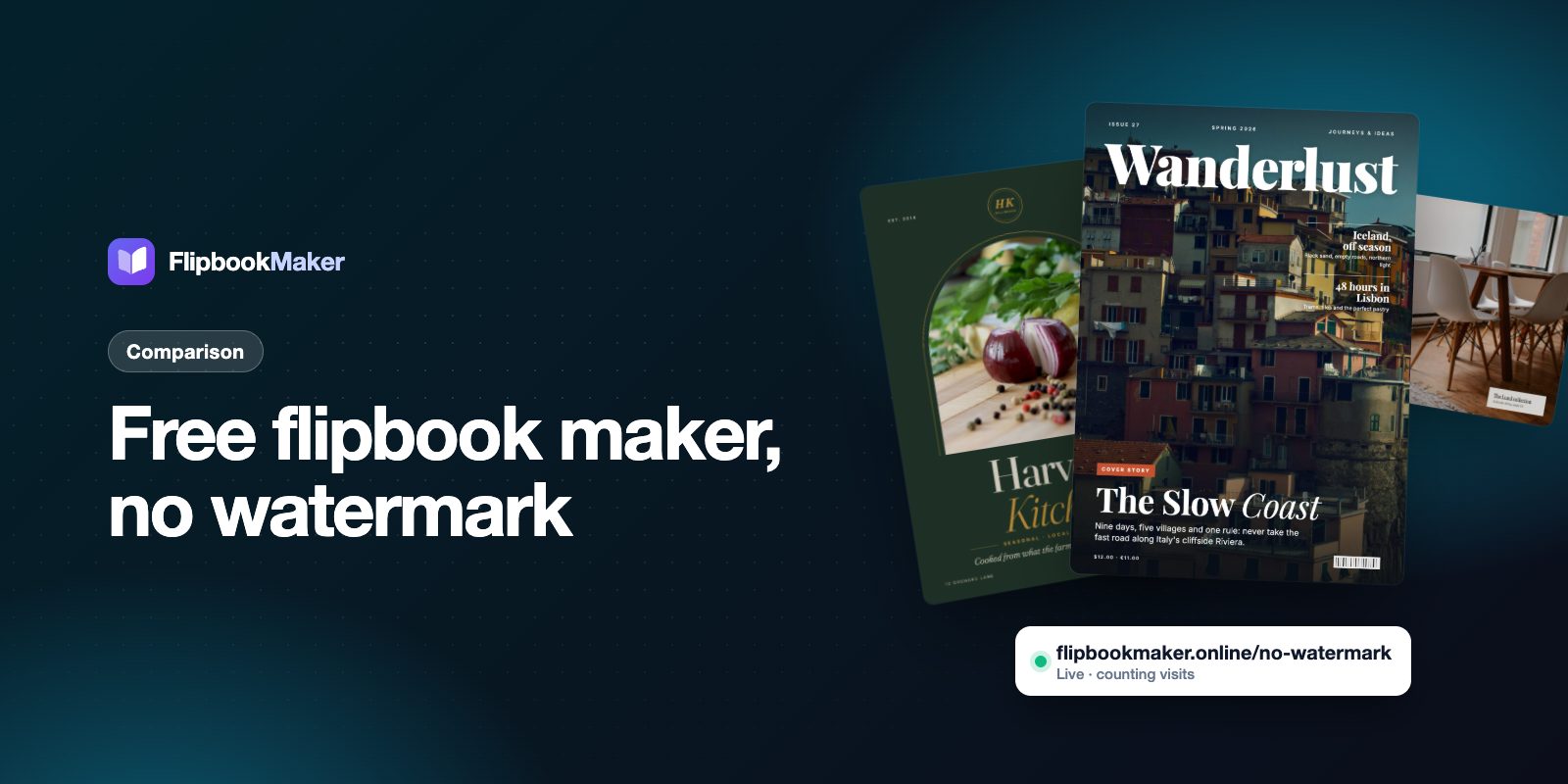 Three flipbooks made free and without a watermark